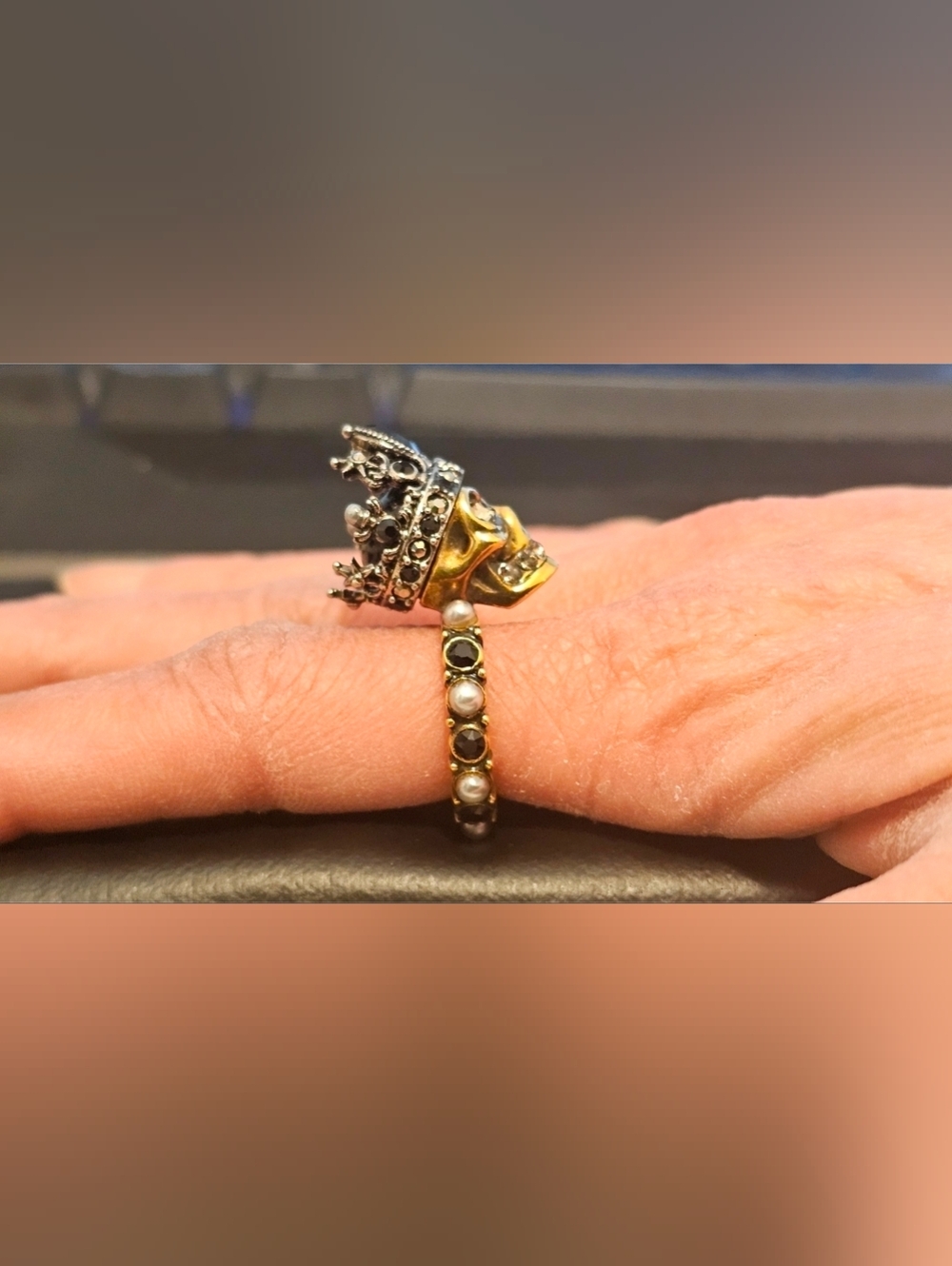 ALEXANDER MCQUEEN Skull Ring SZ 5 - 5.5 - Picture 6 of 6